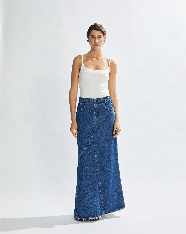 Harley Denim Maxi Skirt Vintage Blue