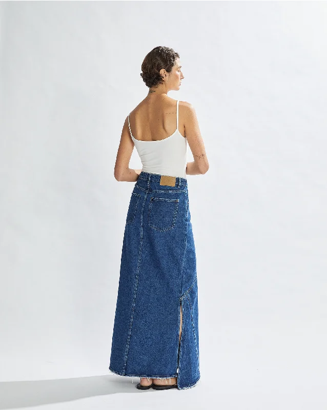 Harley Denim Maxi Skirt Vintage Blue