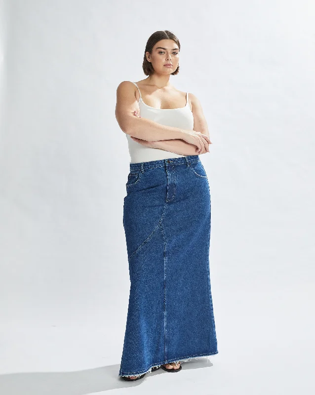 Harley Denim Maxi Skirt Vintage Blue