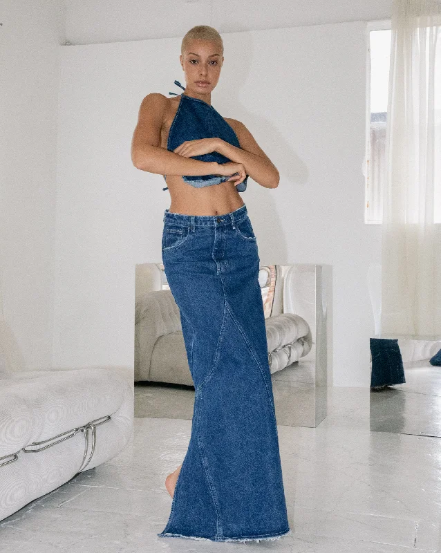 Harley Denim Maxi Skirt Vintage Blue