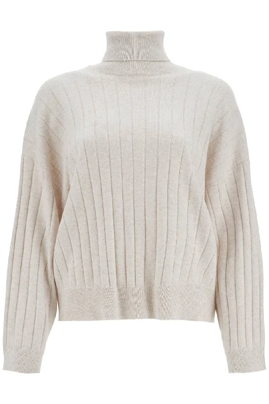 high-neck cashmere pullover sweater M12193403 MADREPERLA