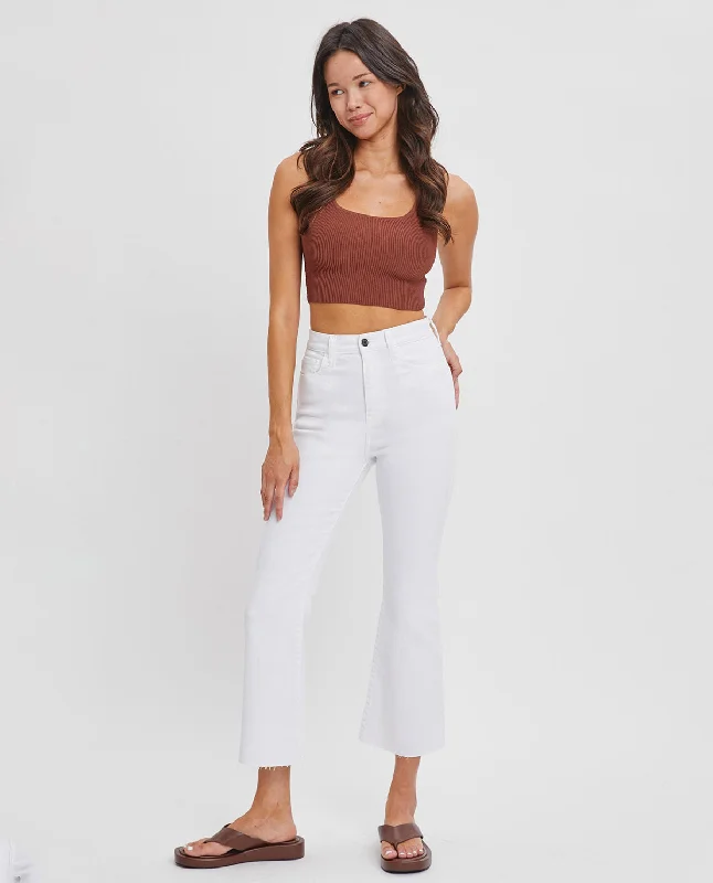 Cello High Rise Crop Flare Jeans