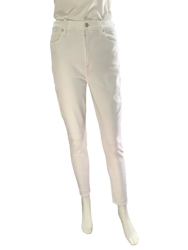 7 For All Mankind Jeans White Slim Illusion High Waist Ankle Skinny W/Tags Size: 28