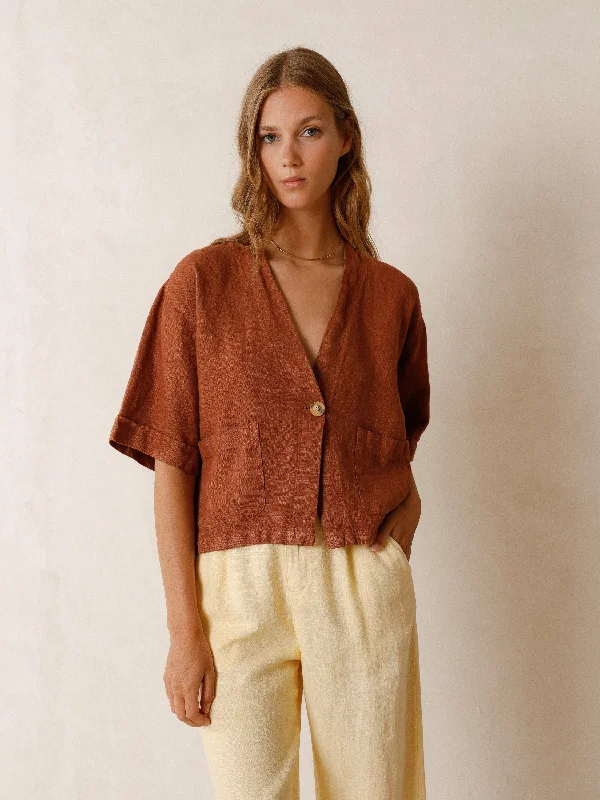 Indi & Cold Short Sleeve Linen Jacket