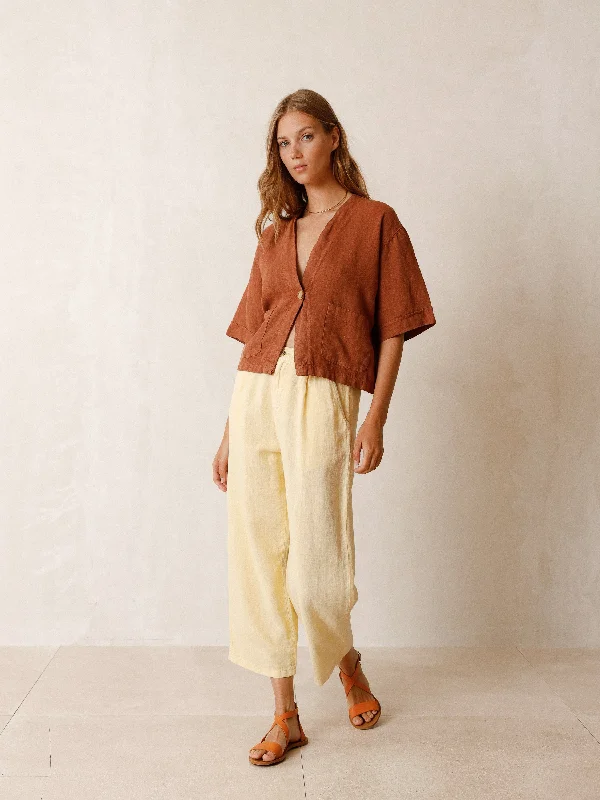 Indi & Cold Short Sleeve Linen Jacket