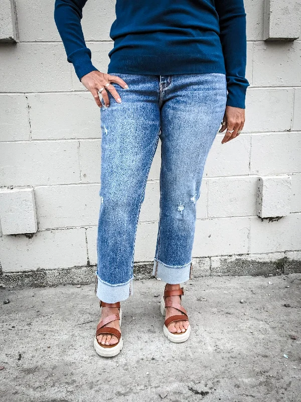 Infallible High Rise Straight Cuffed Jean