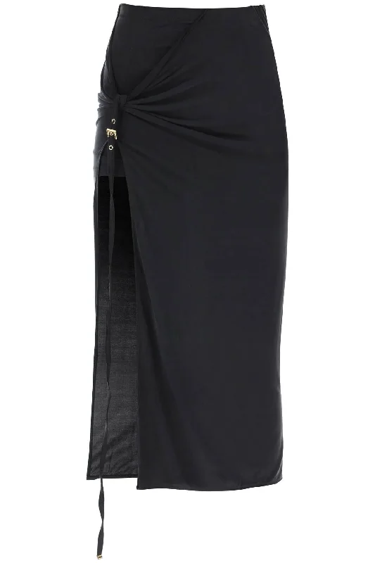 Jacquemus la jupe pareo croissant midi skirt 233SK044 2307 BLACK