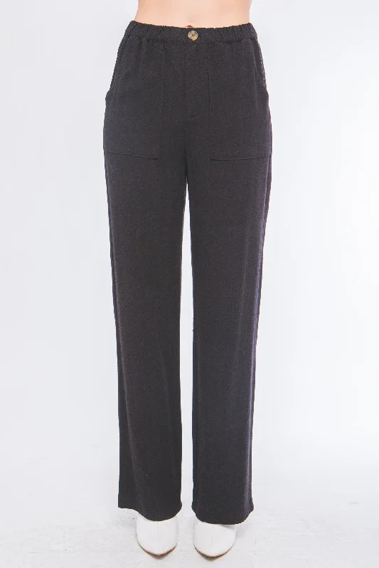 Linen Pocket Front Pant in black