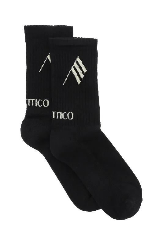 logo shorts sports socks 236WAK01C030 BLACK WHITE