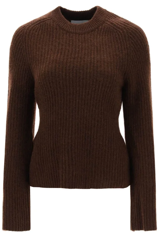 Loulou studio 'kota' cashmere sweater with bell sleeves KOTA CHOCO MELANGE