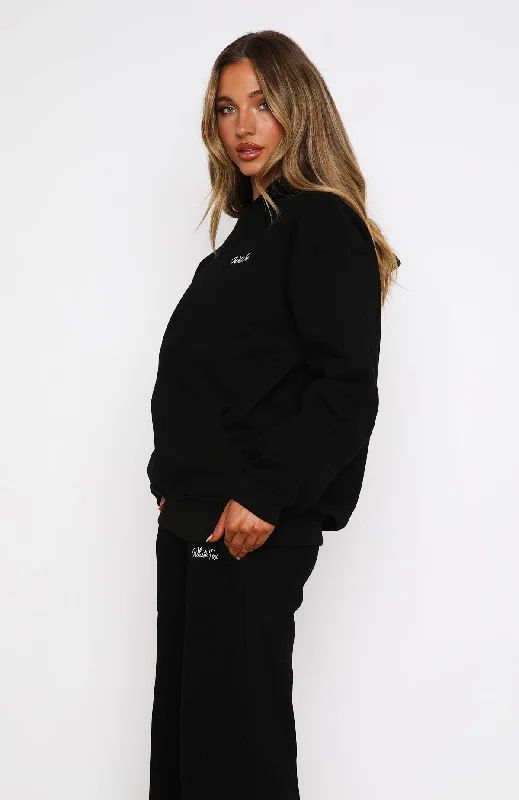 Match Your Words Oversized Hoodie Black