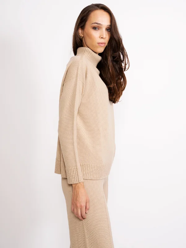 Maglia in Lana Rasata Beige