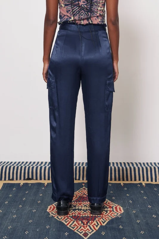 Pebble Satin Midnight Carly Pant