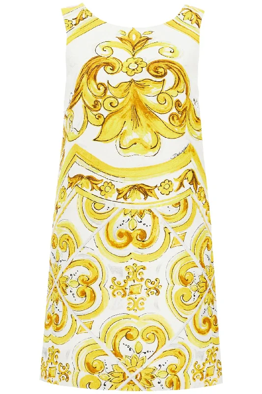 ""mini brocade dress with mai F6JHPT FPTAZ MIX MAIOLICA GIALLO