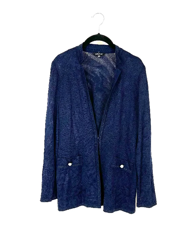 Navy Blue Sheer Cardigan - Size 2-4