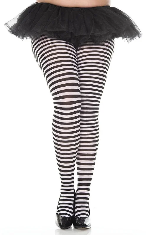 Plus Size Small Stripe Pantyhose | Choose Colour