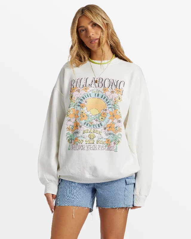 Ride In Oversized Crewneck Sweatshirt - White