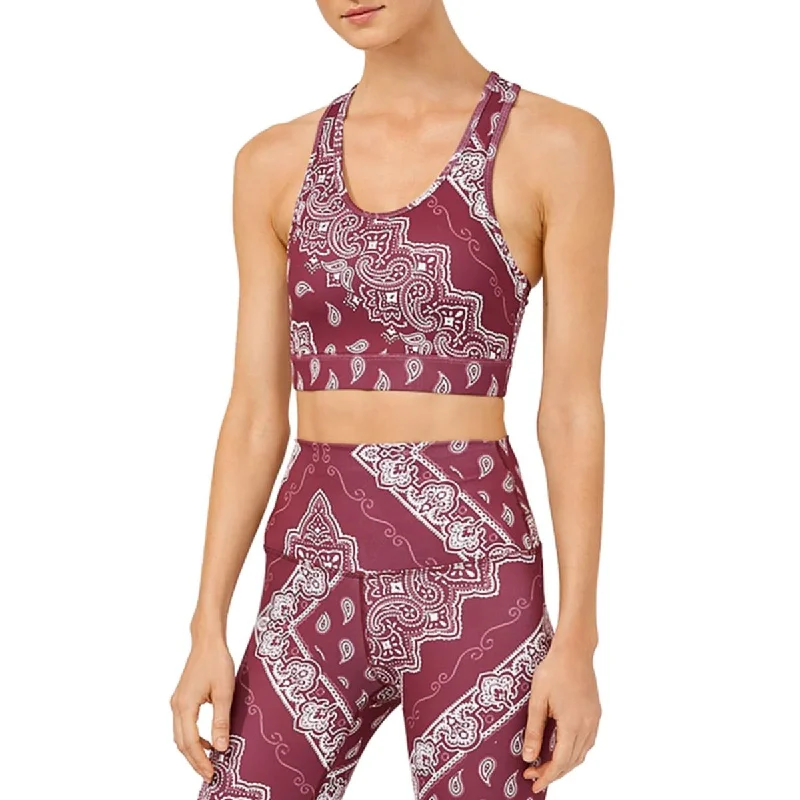 Splits59 Womens Geri Paisley Racerback Sports Bra