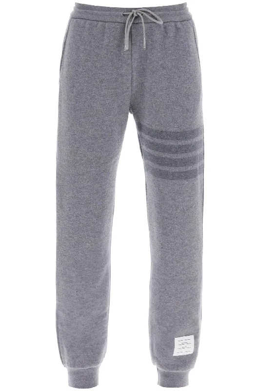 Thom browne knitted joggers with 4-bar motif FJQ100AJ0088 LIGHT GREY