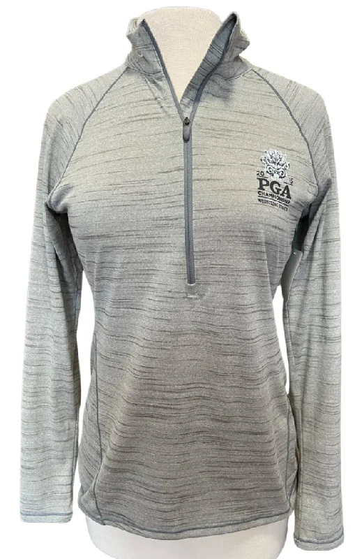 Under Armour Light Gray Heather Half Zip pullover w/ Logo Size  M  MSP$65