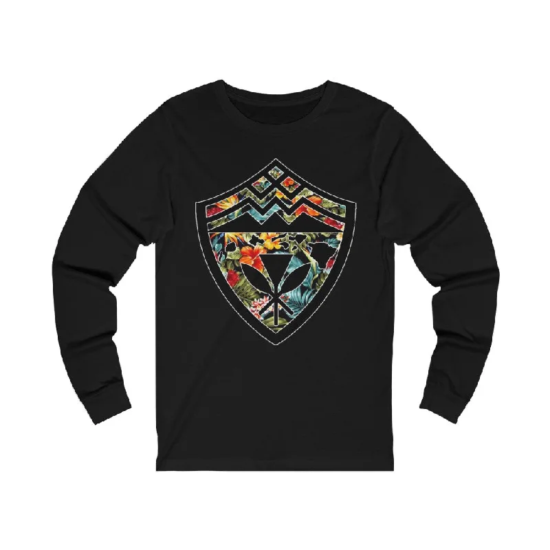 Hawaii Floral Shield Unisex Jersey Long Sleeve Tee