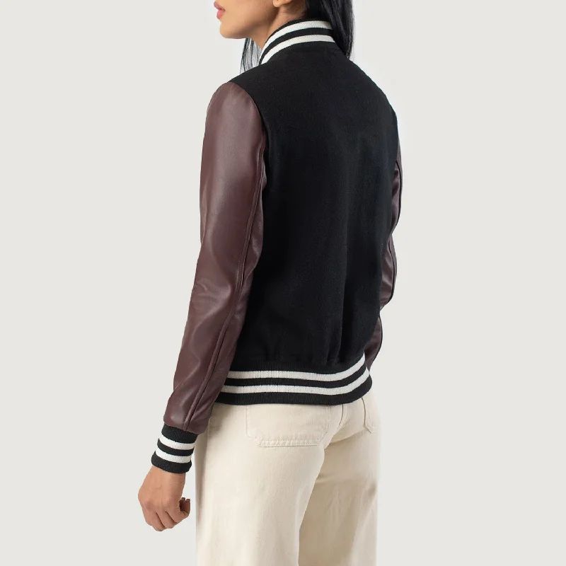 Savant Maroon Hybrid Varsity Jacket