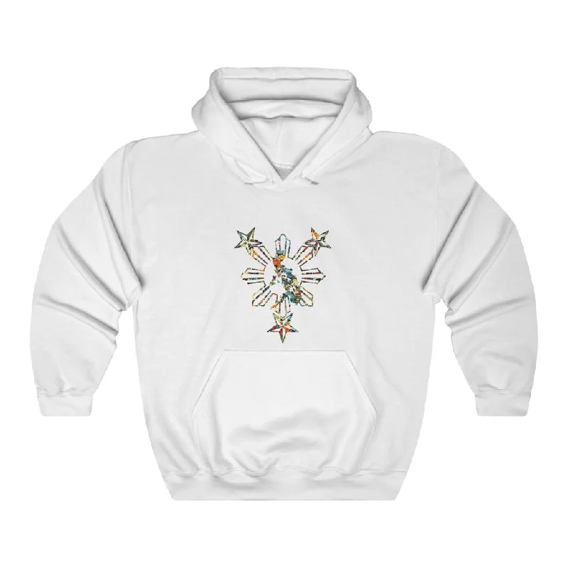 3 Stars and Sun Floral Hooded Sweatshirt